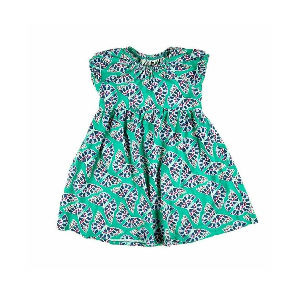 Tea Collection Babydoll Dress In Green Butterfly Kaleidoscope size 7